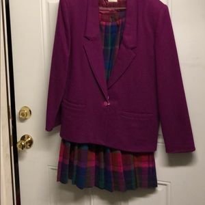 Colorful Pleated skirt with Button on side